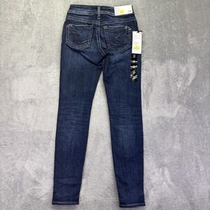 Silver Jeans Suki Super Skinny Mid Rise  Womens W24 H29 Dark Wash Stretch